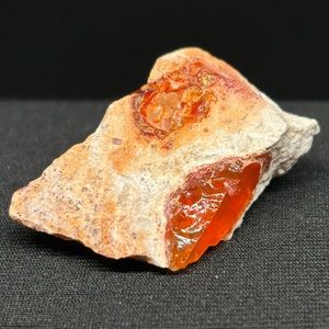 Unique Double Head Mexican Fire Opal Specimen 24.45 Cts Uncut Unaltered